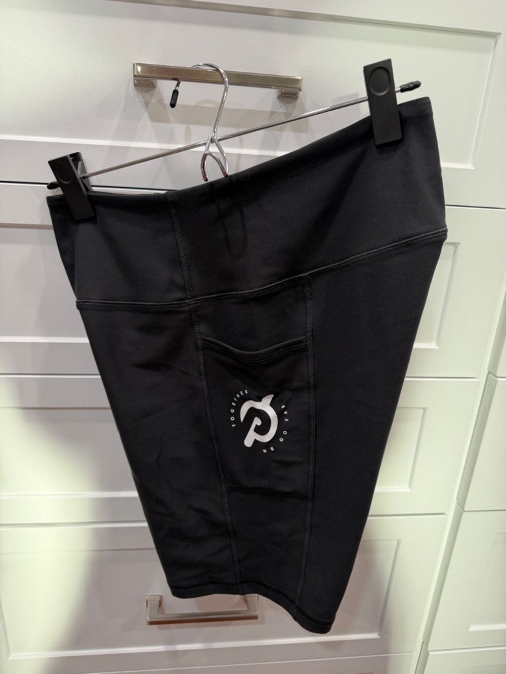 Peloton Black Bike Shorts with Logo Pocket